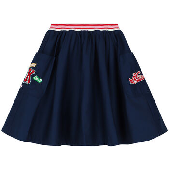 Girls Navy Blue Varsity Logo Skirt